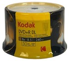 50 Kodak Double Layer 8 5gb 8x Dvd r Dl  logo Top    100 Paper Sleeves