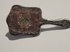 Vintage Style Vanity Hand Mirror Silver Plated Rose Repousse Floral Velvet Pouch