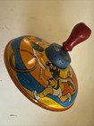 Vintage Children Playing With Toys Spinning Tin Top  toy Made In Usa