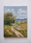 Aceo Original Oil Painting Landscape Art Nature Meadow Miniature Canvas Easel 