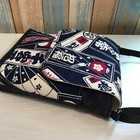 Dark Blue Showa Retro Japanese Pattern Denim Canvas Handmade Smartphone Pouch