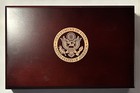 Department Of State Metal Ball   Roller Ball Pen W  L  Opener In Luxury Wood Box