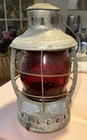 Old Brass Perkins Nautical Marine Lantern With Perko Red  Globe No Chips 