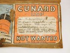Original Cunard Line Queen Elizabeth Luggage Label On Wood  not Wanted  Vintage