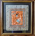 Pair Of Chinese Art Embroidery On Silk Flowers  Professionally Framed