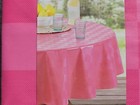Mainstays Solid Pink Checkerboard Peva Vinyl Tablecloth Round 70  Diameter