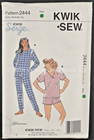 Kwik Sew Pattern 2444 Misses Comfy Pajamas Loungewear Size Xs S M L Xl Uncut