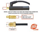 Dinse 10-25 Tig Torch Plug With Argon Gas Hose For 9   17 Series - Ldts-917f