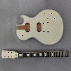 Diy  6 String Lp Electric Guitar Kit Unfinish Quited Maple Top Gd Part Set Neck
