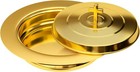 2pc Holy Communion Bread Tray Set With Cover Gold Polished Church Supplies Ware