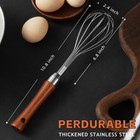 Stainless Steel Whisk Wiht Non-slip Wooden Handle  Balloon Whisk Egg Beater F   