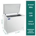 7 0 Cu ft  Commercial Deep Chest Freezers With Lockable Stay-open Lid Painted