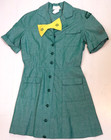 60 s Girl Scout Uniform  Dress Size10 Patch bow bonus Brownie Dress