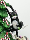 Danbury Mint Comical Cats Christmas Tree Lighted Figurine Santa   s Claws 11 