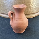 Vintage Tiny Miniature Red Clay Art Pottery Pitcher 1 1 2  X  1  Unsigned