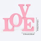 Wooden Love Sign Table Top Freestanding 3 94 X X 0 6 Inches  Pink