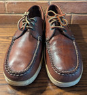 Vintage Bass Weejuns Boat Shoes Men s Brown   Red Leather 1505 Size 11m