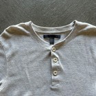 Vintage Old Navy Thermal Long Sleeve Shirt Size Large Henley Gray Waffle Knit