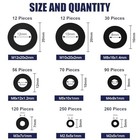 900 Piece Nylon Flat Washer Assortment Kit Black Plastic Flat Washers