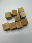 Set Of 9 Vintage Alphabet Blocks Numbers Letters Wood Craft Decor Montessori