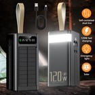 70000mah Solar Power Bank 120w Charging Portable External Battery For Cell Phone