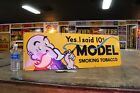 Rare 36  Model Smoking Tobacco  Dealer Porcelain Metal Sign Cigar Pipe Yellow