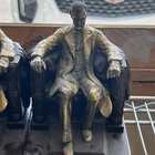 Lincoln In The Chair Bookends Authentic Daniel Chester French Bronze Antique