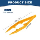 4 Inch First Aid Tweezers  30 Pcs Plastic Bead Craft Tweezers  Yellow