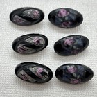 Antique Small Spindle Glass Button Lot Victorian Era Floral 