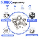Metric M3 M4 M5 M6 M8 M10 M12 A2 Stainless Steel Hex Nuts Full Nut Din 934
