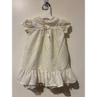 Vintage Something Pretty Baby Girl Floral Lace Ruffle Dress White Yellow 0m