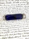 Antique Victorian Faceted Blue Glass Double Ended Scent Bottle Silver Ends