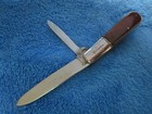 Antique Original Us Russel Straight Line Stamp Barlow 2 Blades Folding Knife
