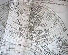 Rare 18th Century Revolutionary War Era Western Hemisphere Map 1776 Old Magazine