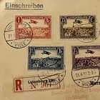 Rare 1933 Luxembourg Souvenir Postcard Leipzig 6 Cancels 