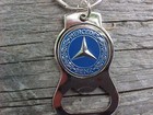 Classic Blue Mercedes Benz Logo Bottle Opener Key Ring Nos Chrome Hardware
