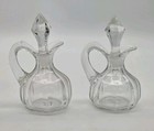 Cruet Cut Glass Set Of 2 Original Stoppers 5    Tall Vtg