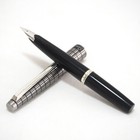 Vintage Pilot Elite Silver Checks Grid Pocket Fountain Pen 18k Wg F Nib Tested