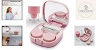 Chic Travel Contact Lens Case Kit With Cleaner   Mirror - Pink Compact Design