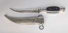 Vintage Middle Eastern Knife Dagger W  Engraved Sheath Arabic Persian Style