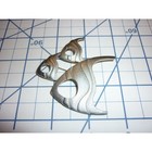 Jj Jonette Jewelry Vintage Silver Pewter Tone Abstract Angelfish Brooch Pin