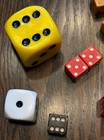 Lot Of 39 Dice Lucite  Wood  Glass  Bone   Plastic   Stone 1 1 2  To 3 8 