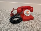 Vintage Western Electric Peking Red Rotary Phone  1950s    Henry Dreyfuss Design