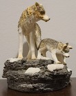 Wolf Mother With Pups  Classic Wildlife Collections Resin Figurine 5 h  Vintage 