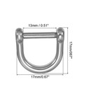 D-ring Shackle  4pcs 1 2 Inch Inside Width Steel U Shape Small Shackles  Silver