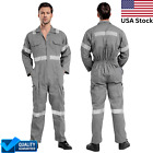 Men s Long Sleeve Cotton Coverall Boilersuit Mechanic Workwear Protective Usa