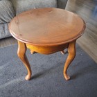 Vintage Coffee Table Ornate Carved Wood Table 24 In Round X 21 In High