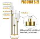 35in Gold Candelabra Candle Centerpieces For Tables Candlesticks Holder W