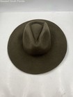 Ciao Mens Green Wool Wide Round Brim Western Fedora Hat Size 57