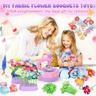 Girlshome 300 pcs Diy Fabric Flower Bouquet Craft Kit For Kids Ages 6-8